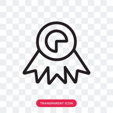 Saydam arka plan üzerinde madalya logo izole madalya vektör simgesi