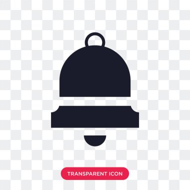 Saydam arka plan üzerinde çan logosu d izole Bell vektör simgesi