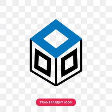 Saydam arka plan üzerinde sandık logo izole sandık vektör simgesi