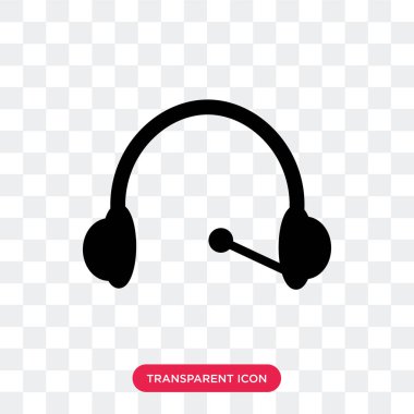 Saydam arka plan üzerinde kulaklık izole kulaklık vektör simgesi 