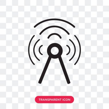 Saydam arka plan üzerinde anten izole anten vektör simgesi 