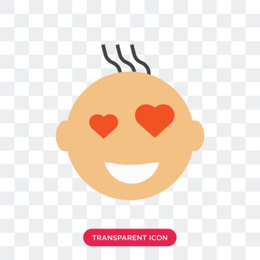 İzole aşk gülümseme vektör simge şeffaf arka plan üzerinde aşk 