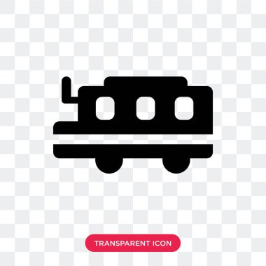 Saydam arka plan üzerinde okuldan izole okul otobüsü vektör simgesi