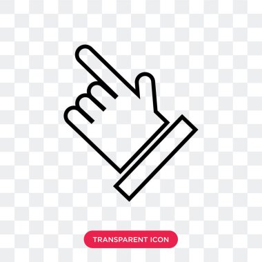 El ile trans üzerinde izole genişletilmiş işaret parmak vektör simgesi