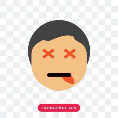 Ölü gülümseme üzerinde şeffaf arka plan, izole vektör simge ölü 