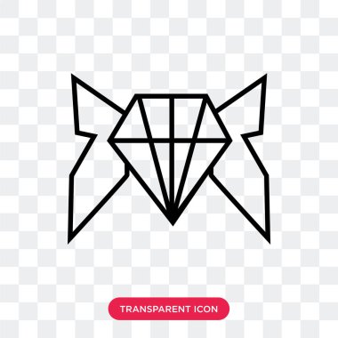 Saydam arka plan üzerinde elmas izole elmas vektör simgesi 