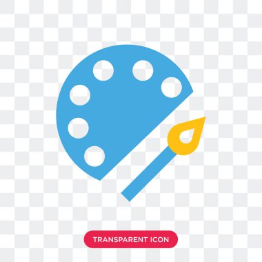 Boya paleti vektör simgesi üzerinde şeffaf arka plan, Pa izole