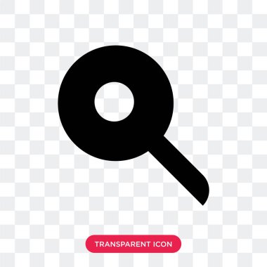 Büyüteç Camı vektör simgesi üzerinde şeffaf arka plan izole,