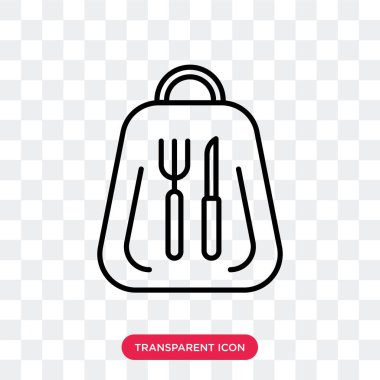 Saydam arka plan üzerinde çanta logo tasarımı izole çanta vektör simgesi