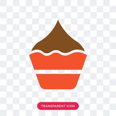 Saydam arka plan üzerinde Cupcake izole cupcake vektör simgesi 