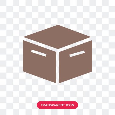 Saydam arka plan üzerinde paket izole paket vektör simgesi 