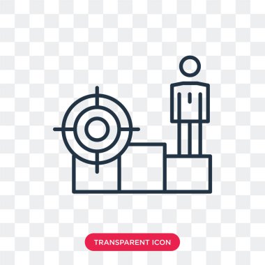 Saydam arka plan üzerinde hedef logo tasarımı izole hedef vektör simgesi