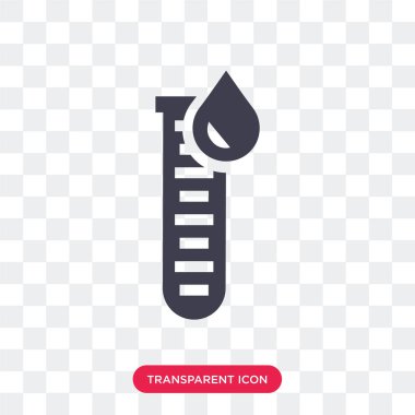 Saydam arka plan üzerinde kan izole kan testi vektör simgesi