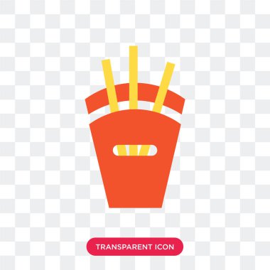 Saydam arka plan üzerinde Fre izole patates kızartması vektör simgesi