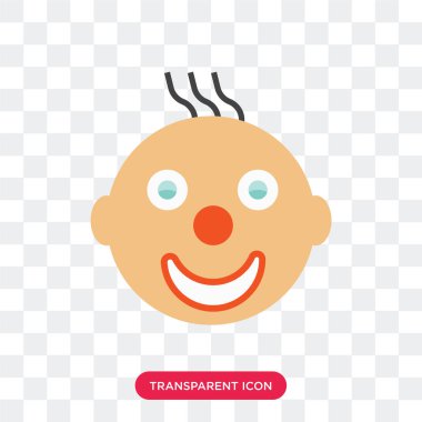 Saydam arka plan üzerinde Clow izole palyaço gülümseme vektör simgesi