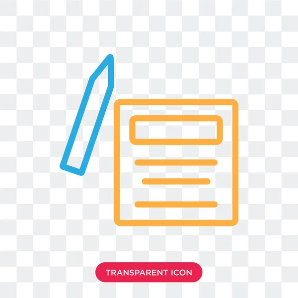 Contract vector icon isolated on transparent background, Contrac — Stock Vector