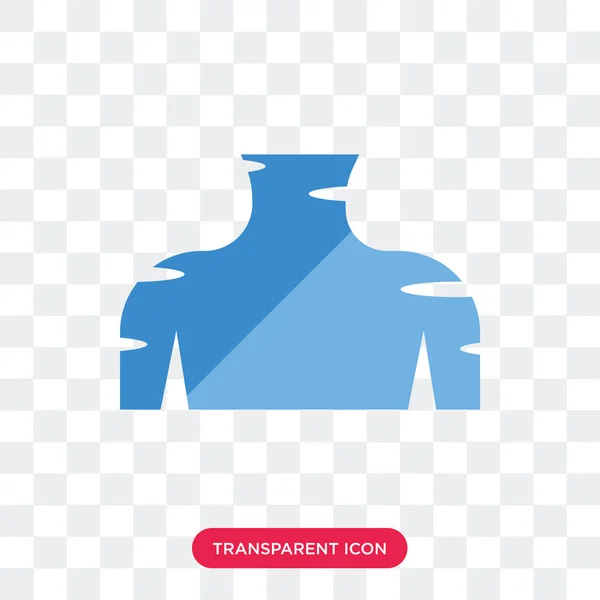 Ícone de vetor de pescoço humano isolado em fundo transparente, Humano — Vetor de Stock