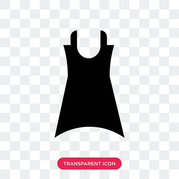 Vestido femenino icono vectorial aislado sobre fondo transparente, Fem — Vector de stock