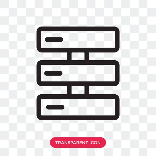 Database vector icon isolated on transparent background, Databas — Stock Vector