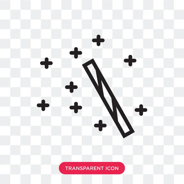 Zauberstab-Vektor-Symbol isoliert auf transparentem Hintergrund, Zauberstab-Logo d — Stockvektor