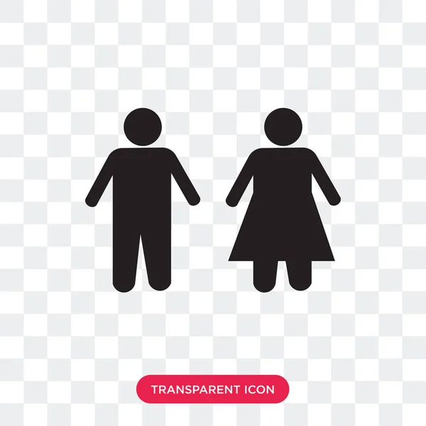 男性和女性卫生间矢量图标隔离在透明 backgro — 图库矢量图片