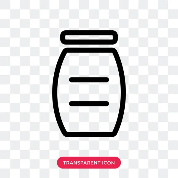 Ícone de vetor Jar isolado em fundo transparente, logotipo Jar des — Vetor de Stock