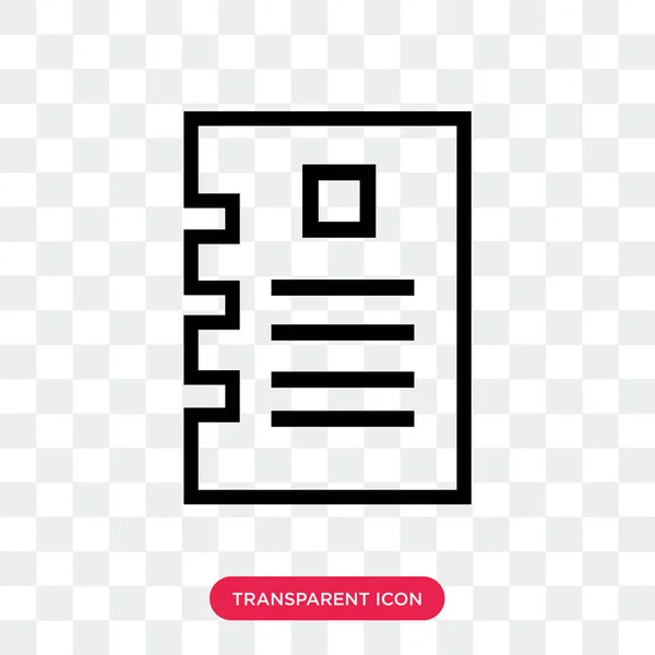Icône vectorielle de document isolée sur fond transparent, Documen — Image vectorielle