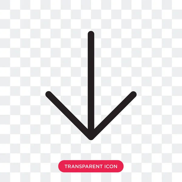 Icône vectorielle flèche vers le bas isolée sur fond transparent, Bas — Image vectorielle