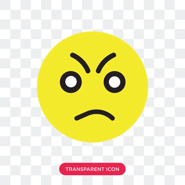 Angry vector icon isolated on transparent background, Angry logo — Stock Vector