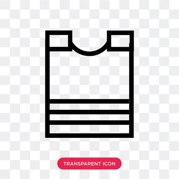Padded Shirt vector icon isolated on transparent background, Pad — Stock Vector