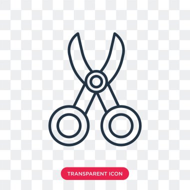 Saydam arka plan üzerinde makas logo tasarımı izole makas vektör simgesi