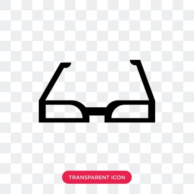 Gözlük vizyon aracı vektör simgesi üzerinde şeffaf backgrou izole