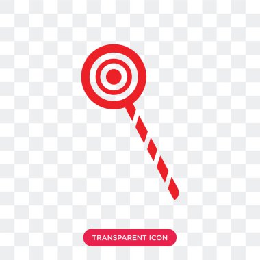 Saydam arka plan üzerinde Lollipo izole lolipop vektör simgesi