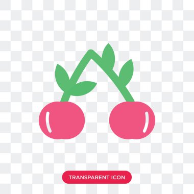 Saydam arka plan üzerinde Cherrie izole kiraz vektör simgesi