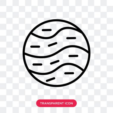 Saydam arka plan üzerinde Jüpiter izole Jüpiter vektör simgesi 