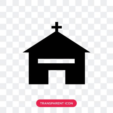 Saydam arka plan üzerinde kilise lo izole kilise vektör simgesi