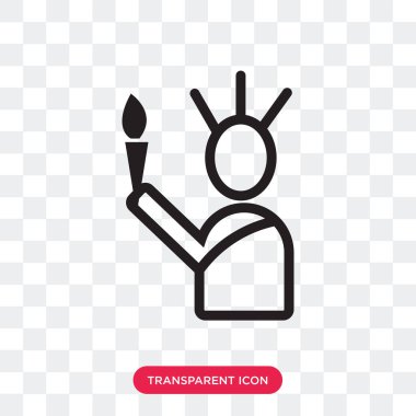 Özgürlük vektör simgesi üzerinde şeffaf arka plan izole heykeli