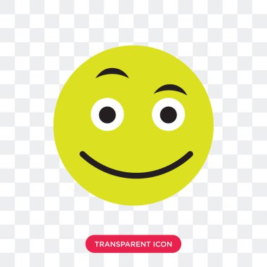 Saydam arka plan üzerinde mutlu logosu izole mutlu vektör simgesi