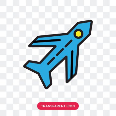 Saydam arka plan üzerinde Airplan izole uçak vektör simgesi