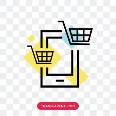 Saydam arka plan üzerinde M izole mobil ödeme vektör simgesi