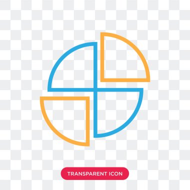 Saydam arka plan üzerinde pasta ch izole pasta grafiği vektör simgesi