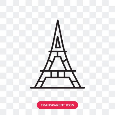 Saydam arka plan üzerinde EIF izole Eyfel Kulesi vektör simgesi