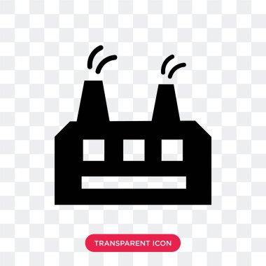 Saydam arka plan üzerinde fabrika izole fabrika vektör simgesi 
