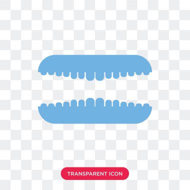 Saydam arka plan üzerinde Huma izole insan dişleri vektör simgesi