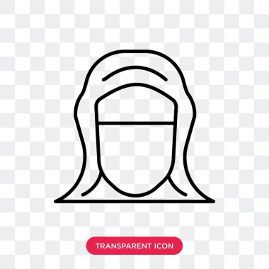 Saydam arka plan üzerinde Hijab peçe logo tasarımı izole Hijab peçe vektör simgesi