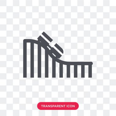 Saydam arka plan üzerinde R izole roller coaster vektör simgesi