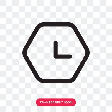 Saydam arka plan üzerinde saat logosu izole saat vektör simgesi