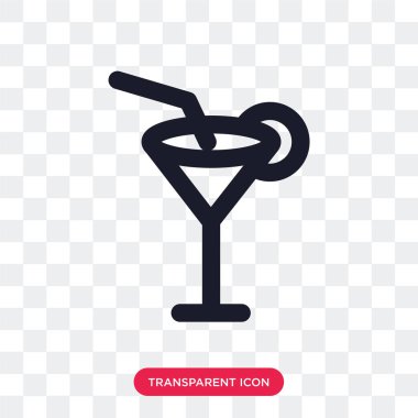 Saydam arka plan üzerinde Cocktai izole kokteyl vektör simgesi