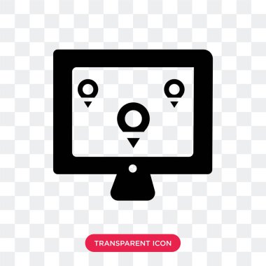 Şeffaf arka plan, harita logo des izole vektör simge göster