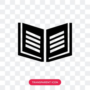 Saydam arka plan üzerinde kitap logo d izole kitap vektör simgesi